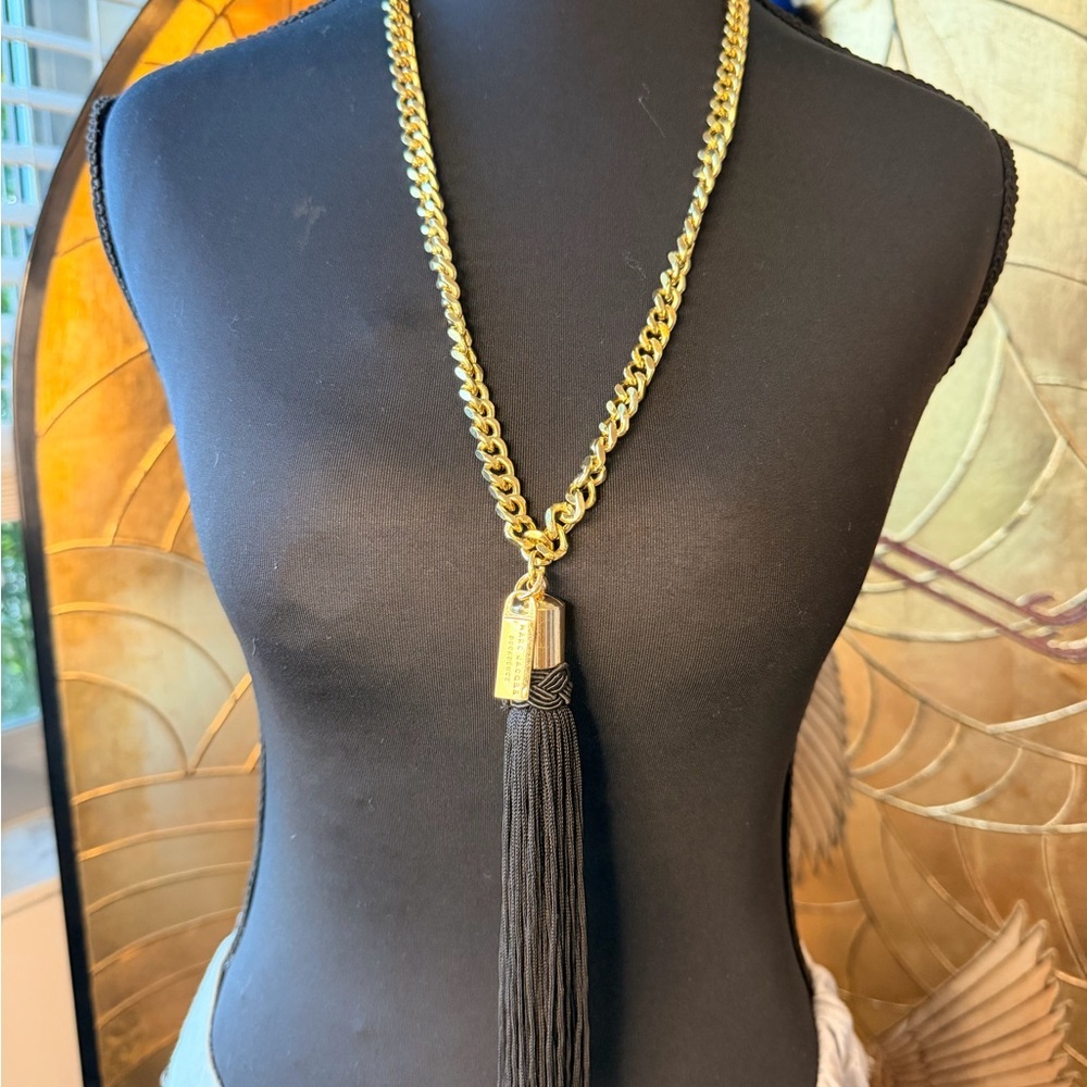 Marc Jacobs Gold Chain Tassel Necklace - Black Tassel Women's Jewelry